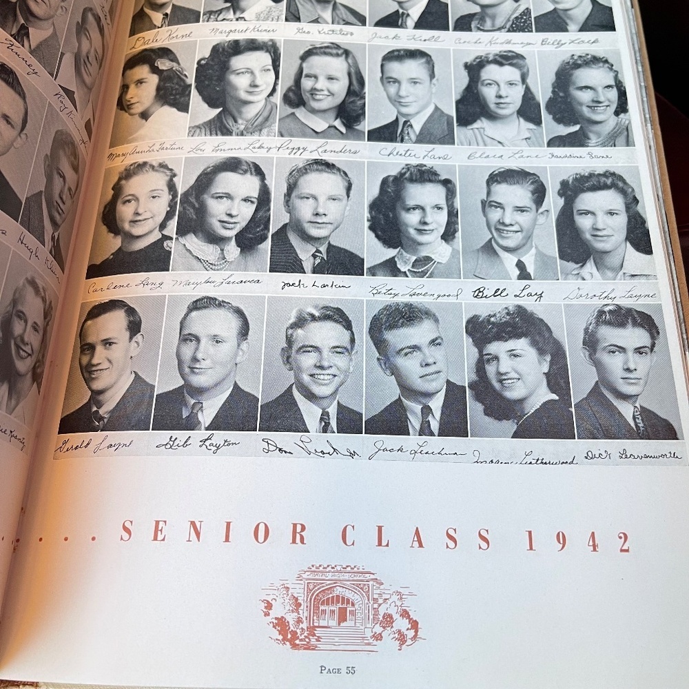 1942 Tom Tom Hoghschool Yearbook Vintage Cream Yearbook - Picture 11 of 12